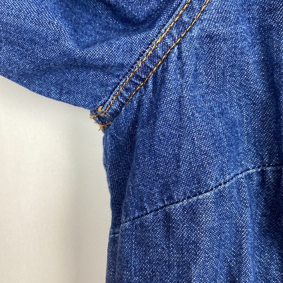 J.Crew 10 Denim Shirt Dark Rinse Pearl Snap Buttons Slim Western - Picture 7 of 14